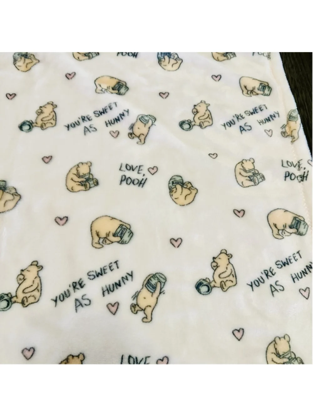 Classic Love Pooh Baby Cream Background Blanket 30x40